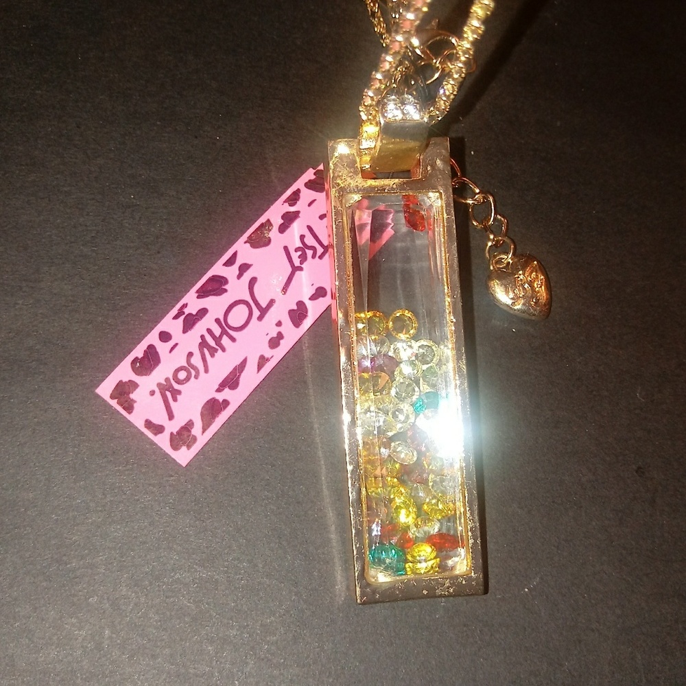 Betsey Johnson Charm with Rhinestones Necklace